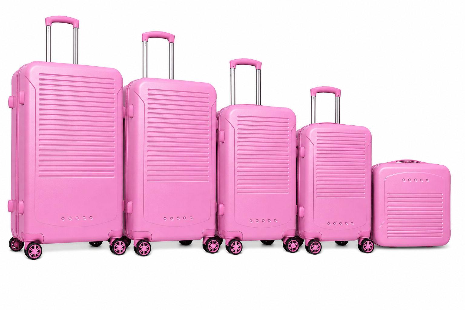 (image for) T-HC-716 SET OF 5 Pink Premium Hard Shell Suitcases